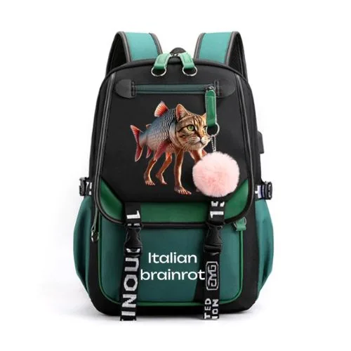 GC2 Brainrot Italian Backpack for Students Brr Brr Patapin CG2 Multi-purpose School Bag